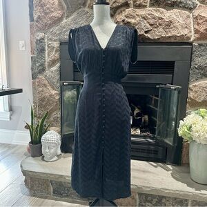 Sessun Isola Bella Button Front Dress in Dark Fumo